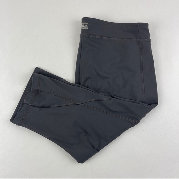 Fila Performance Running Pants Womens Gray Pockets Crop - Picture 1 of 9